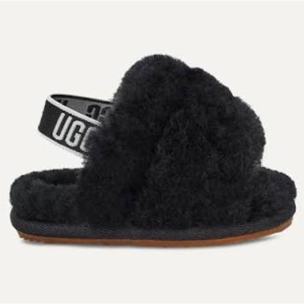 UGG Fluff Yeah Slide Sandal in Black Infant/Baby Girl